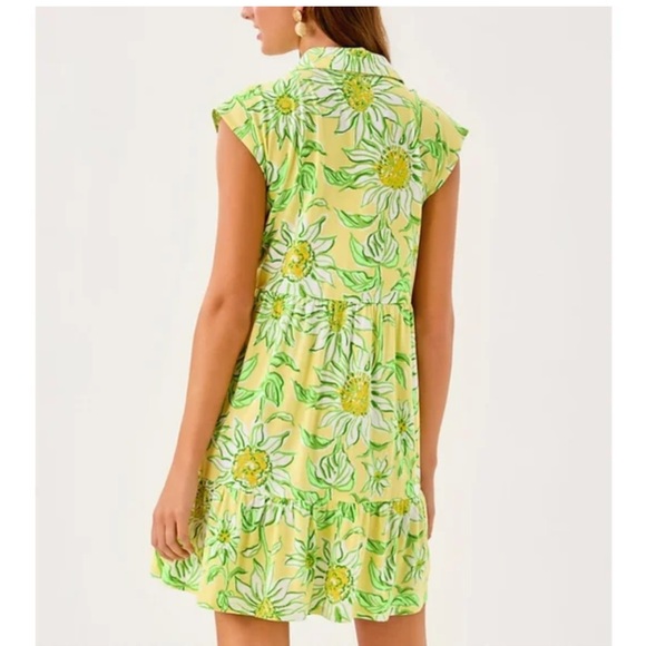 Lilly Pulitzer Yellow and Green Floral Midi Dress - Picture 4 of 14